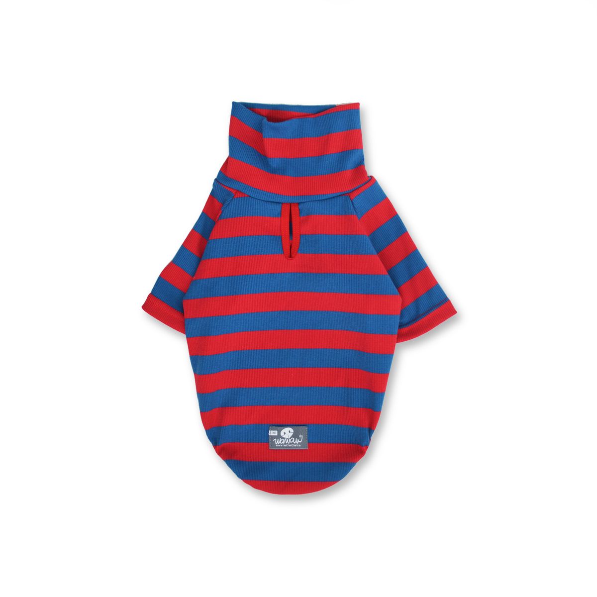 WAWAW - Saco L tortuga rayas rojo y azul