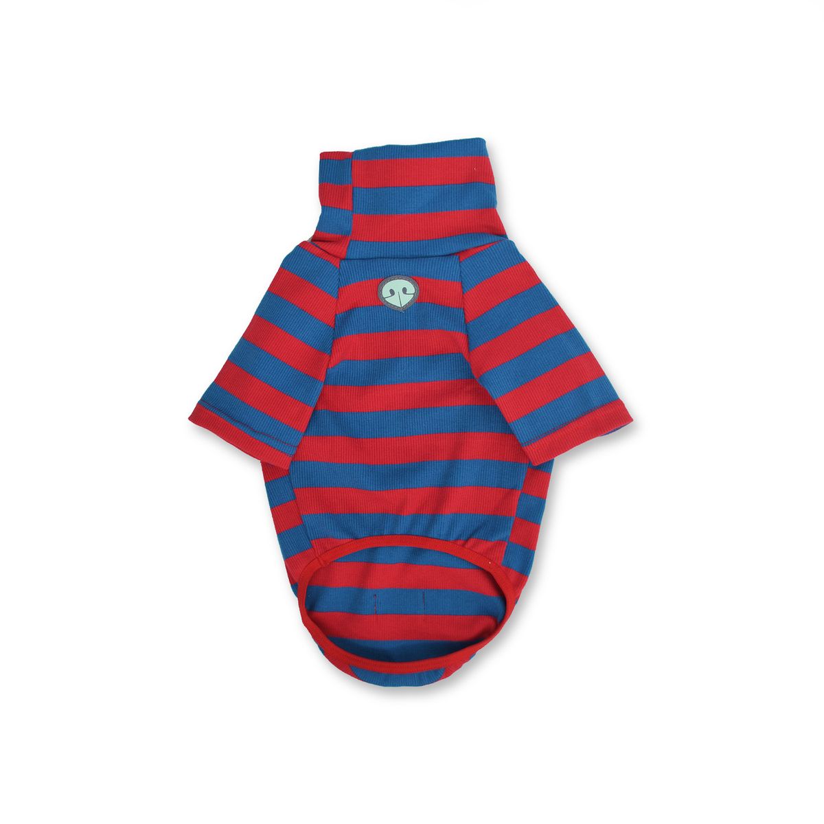 WAWAW - Saco XL tortuga rayas rojo y azul