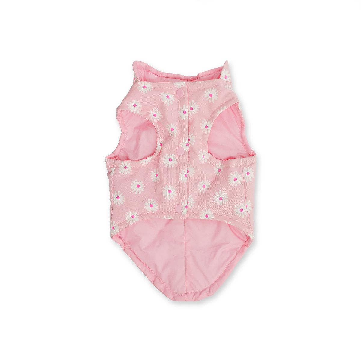 WAWAW - Chaleco XL dril rosa margaritas