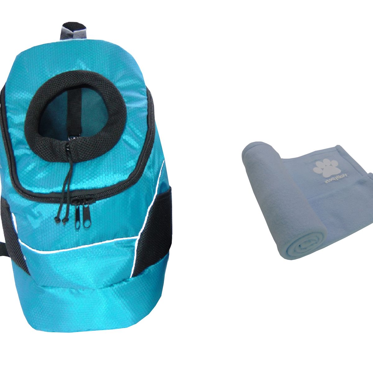 HALLY PET - Morral Cargador Ventana Grd + Cobija Grd Celeste