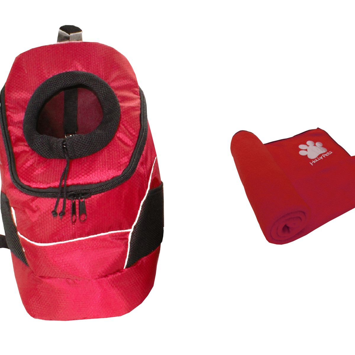 HALLY PET - Morral Cargador Ventana Grd + Cobija Grd Rojo