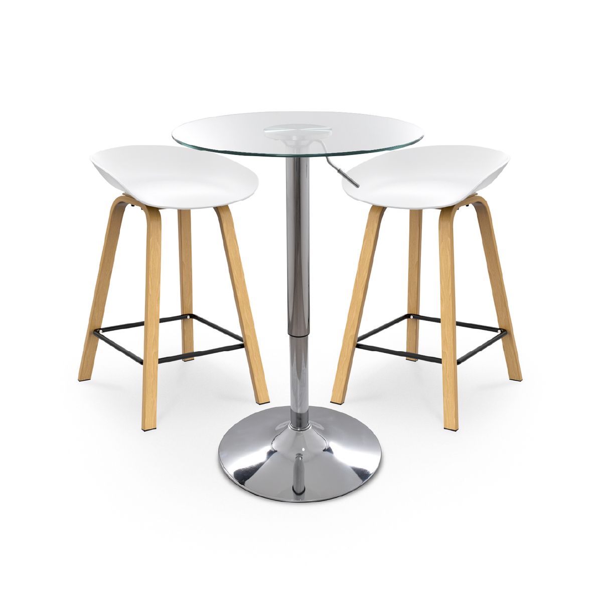 BONNO - Juego De Barra Manhattan Blanco 2 Puestos Bonno