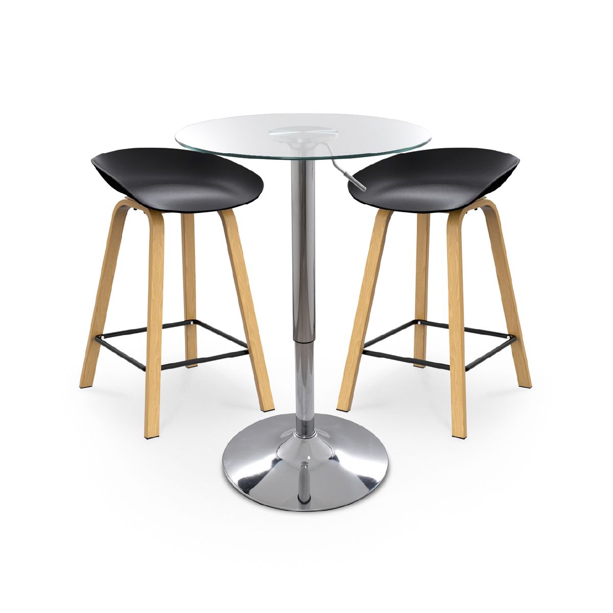 BONNO - Juego De Barra Manhattan Negro 2 Puestos Bonno