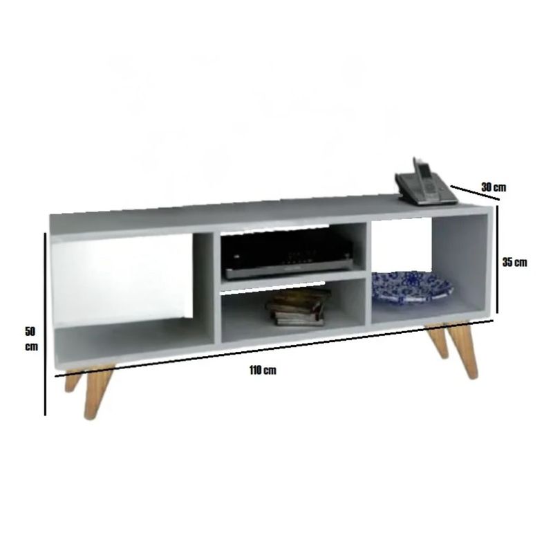 GENERICO - Mueble Televisión 110cm Mesa Tv Centro De Entretenimiento Blanco