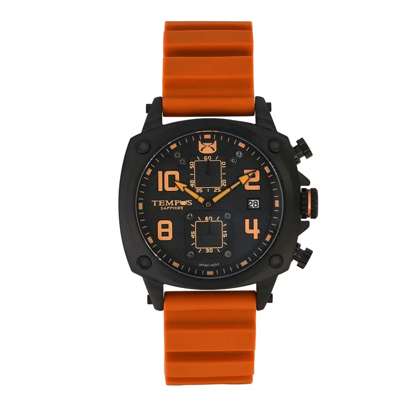 TEMPUS - Reloj Tempus Naranja Bisel Negro Para Dama 1145G-03