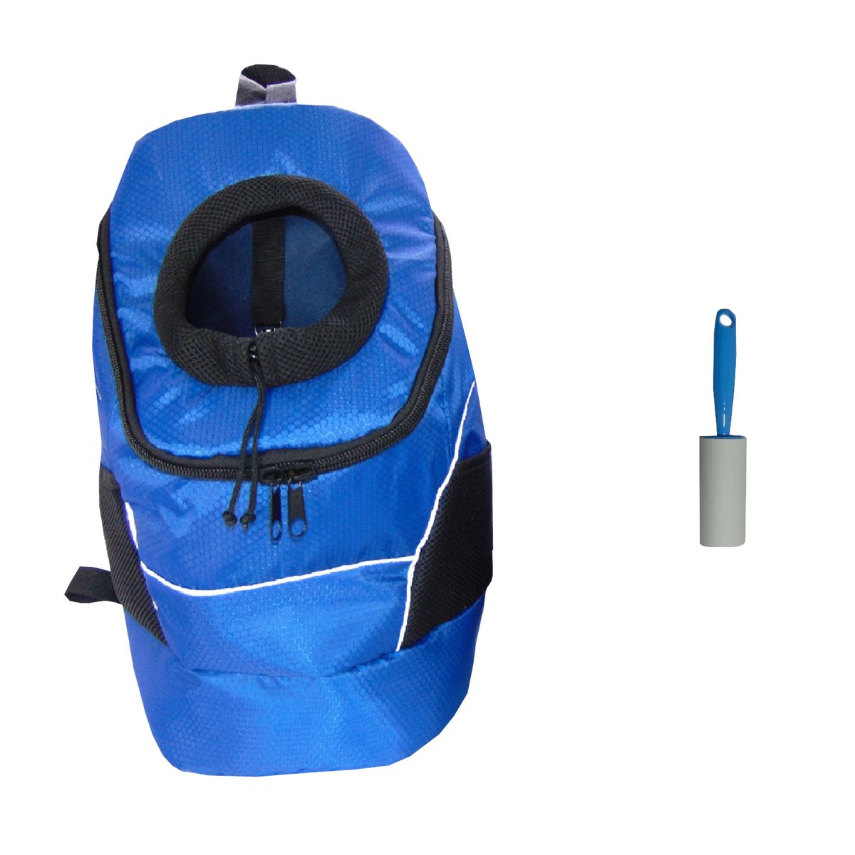 HALLY PET - Morral Cargador Ventana Grande + Quitamotas Azul Claro