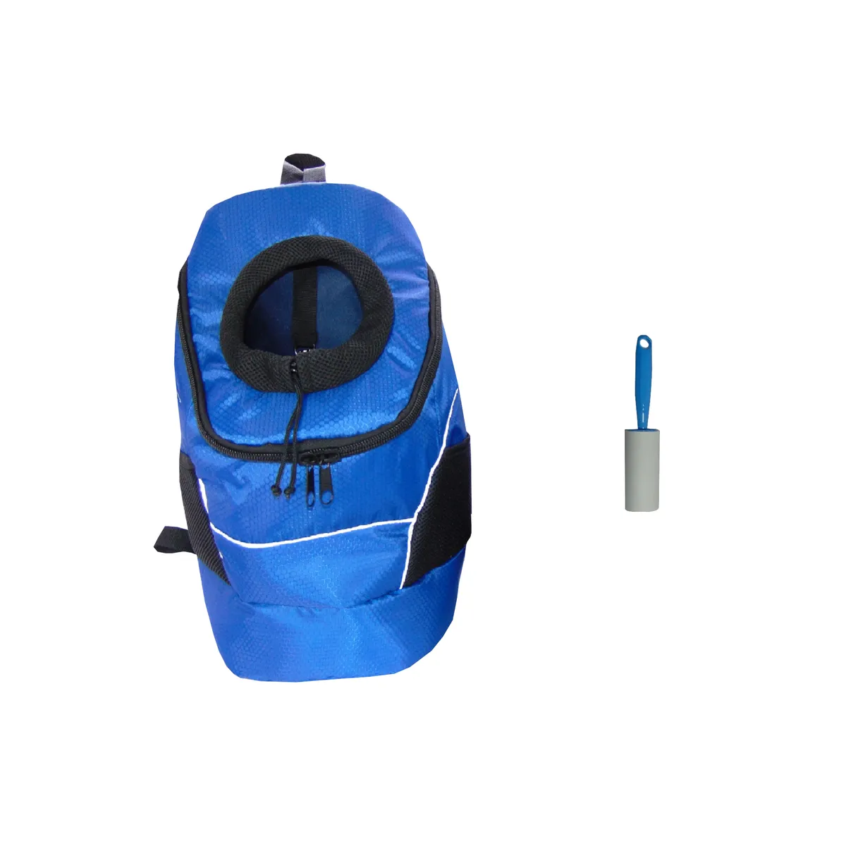 HALLY PET - Morral Cargador Ventana Grande + Quitamotas Azul Claro