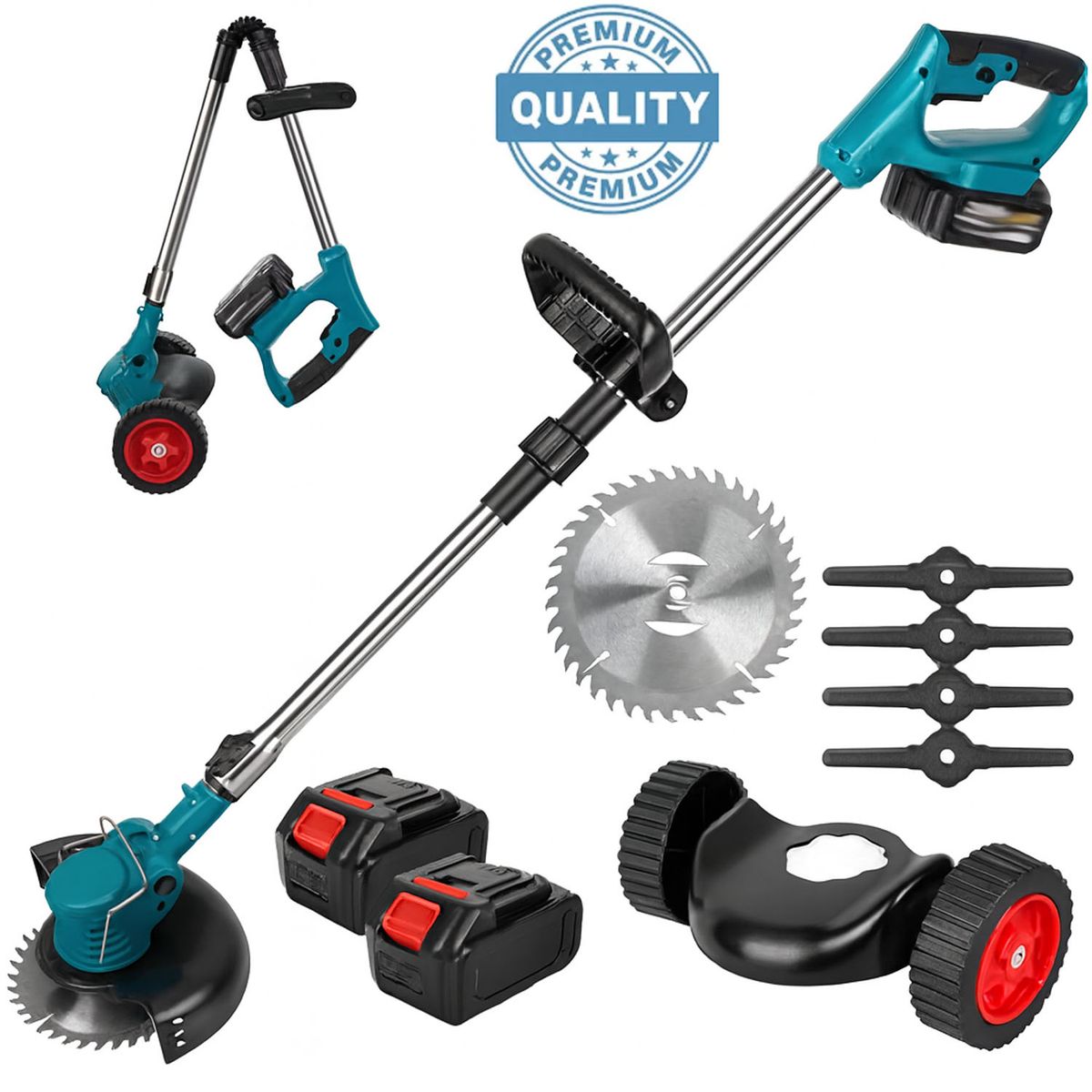 ONE PIXEL - Guadaña Recargable Doble Bateria 48w Potente 18000 RPM