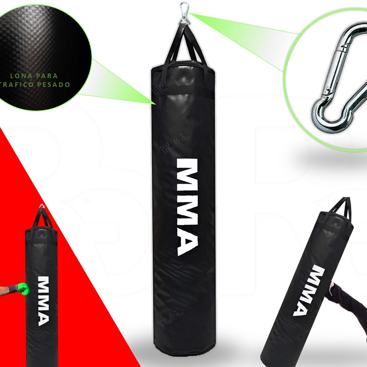 LAVEF - Saco de Boxeo 150 cm Profesional para Casa o Gimnasio - Sin Relleno