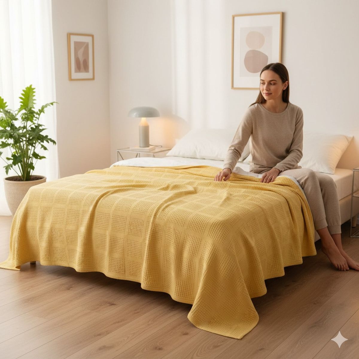 FATELARES - Cobija Galleta 100% Algodón Marca Fatelares Cama Doble