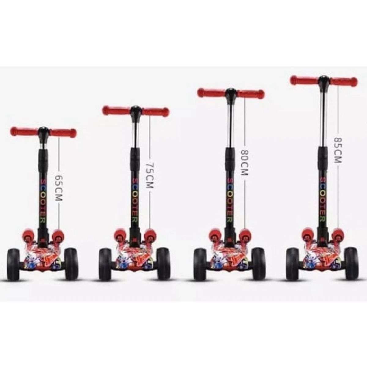 AMERICAN GENERICS - Scooter Infantil con Luces Música y Efecto humo  Plegable y Ajustable