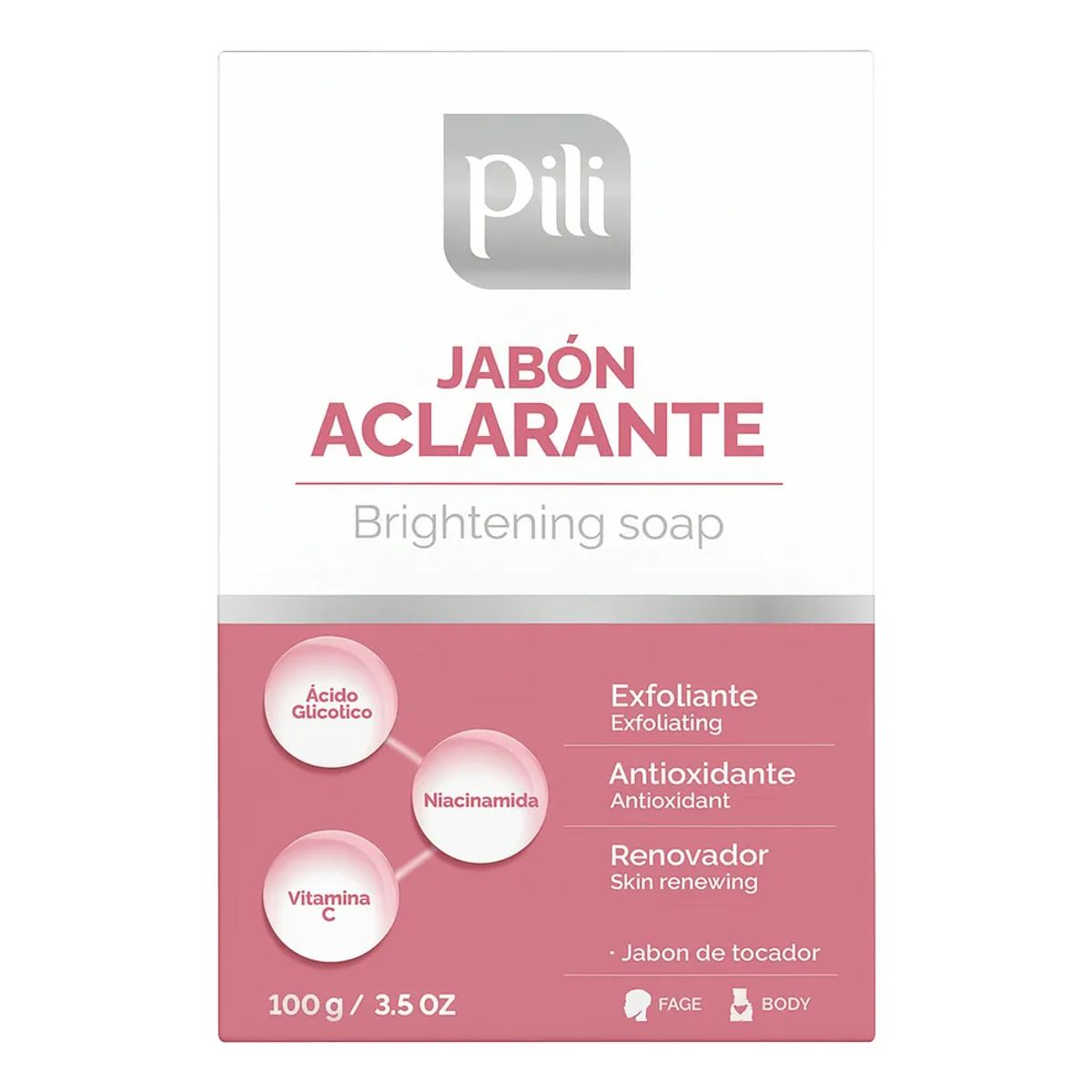 PILI - Pili Cuidado Facial Y Corporal Jabón Aclarante