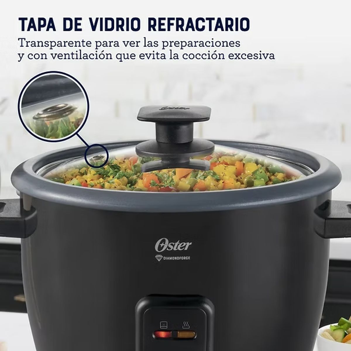 OSTER - Arrocera Oster 7 Tazas con Recubrimiento Antiadherente