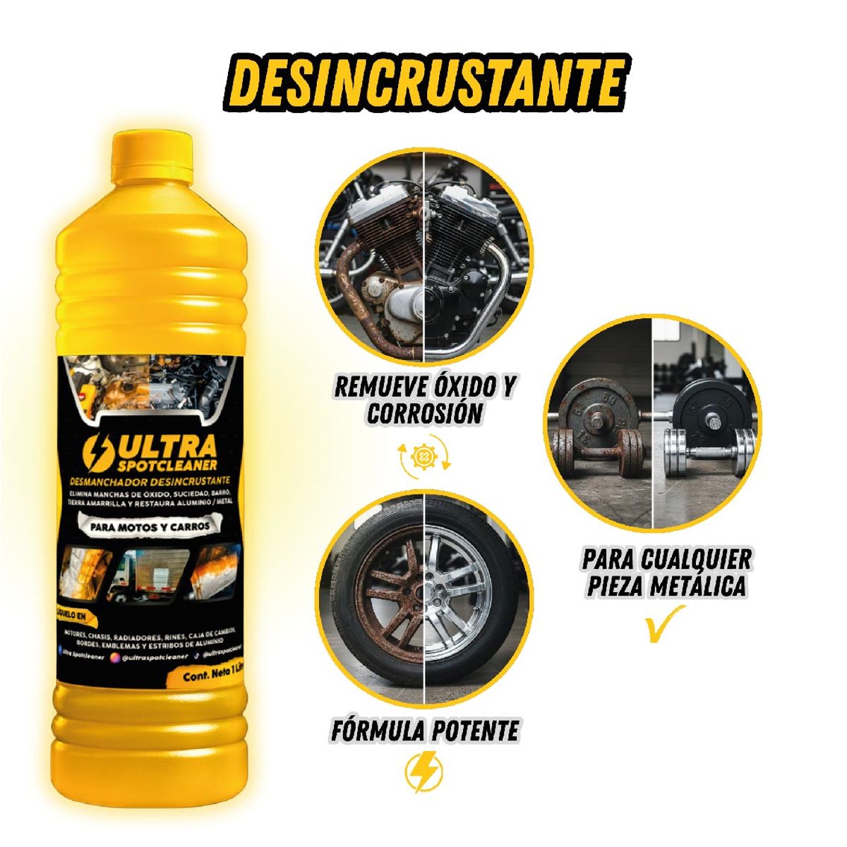 ULTRA SPOTCLEANER - Desmanchador Desincrustante Ultra SpotCleaner 1 Litro