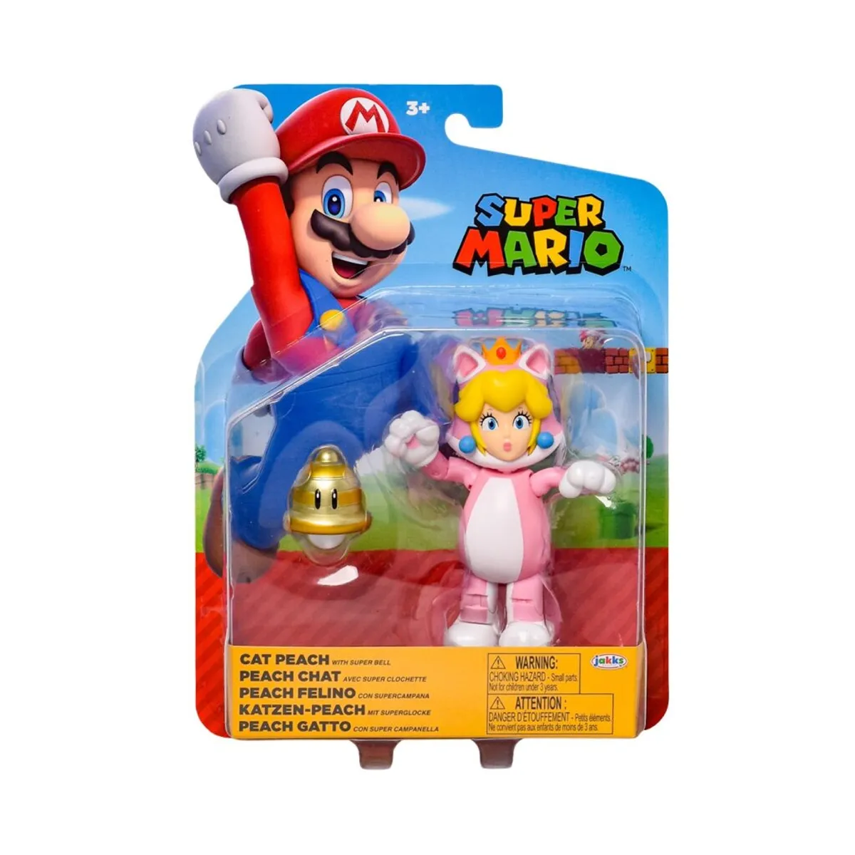 NINTENDO - Figura Coleccionable Princesa Cat Peach 4" Serie 46 Mario Bros Oficial Nintendo