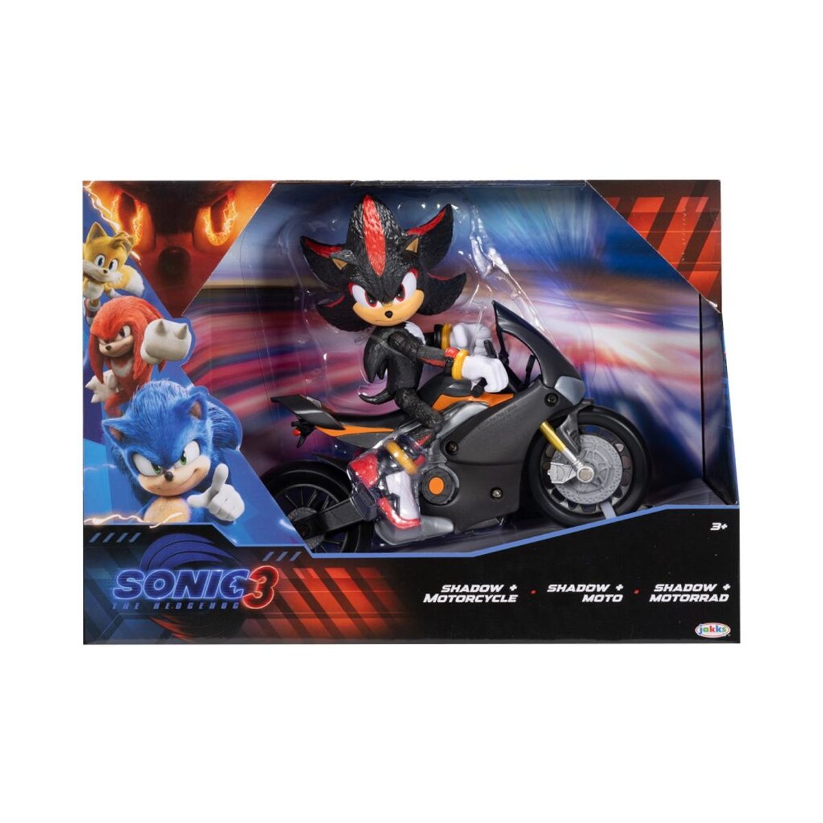 SONIC - Figura articulada Shadow en su moto Colección Sonic