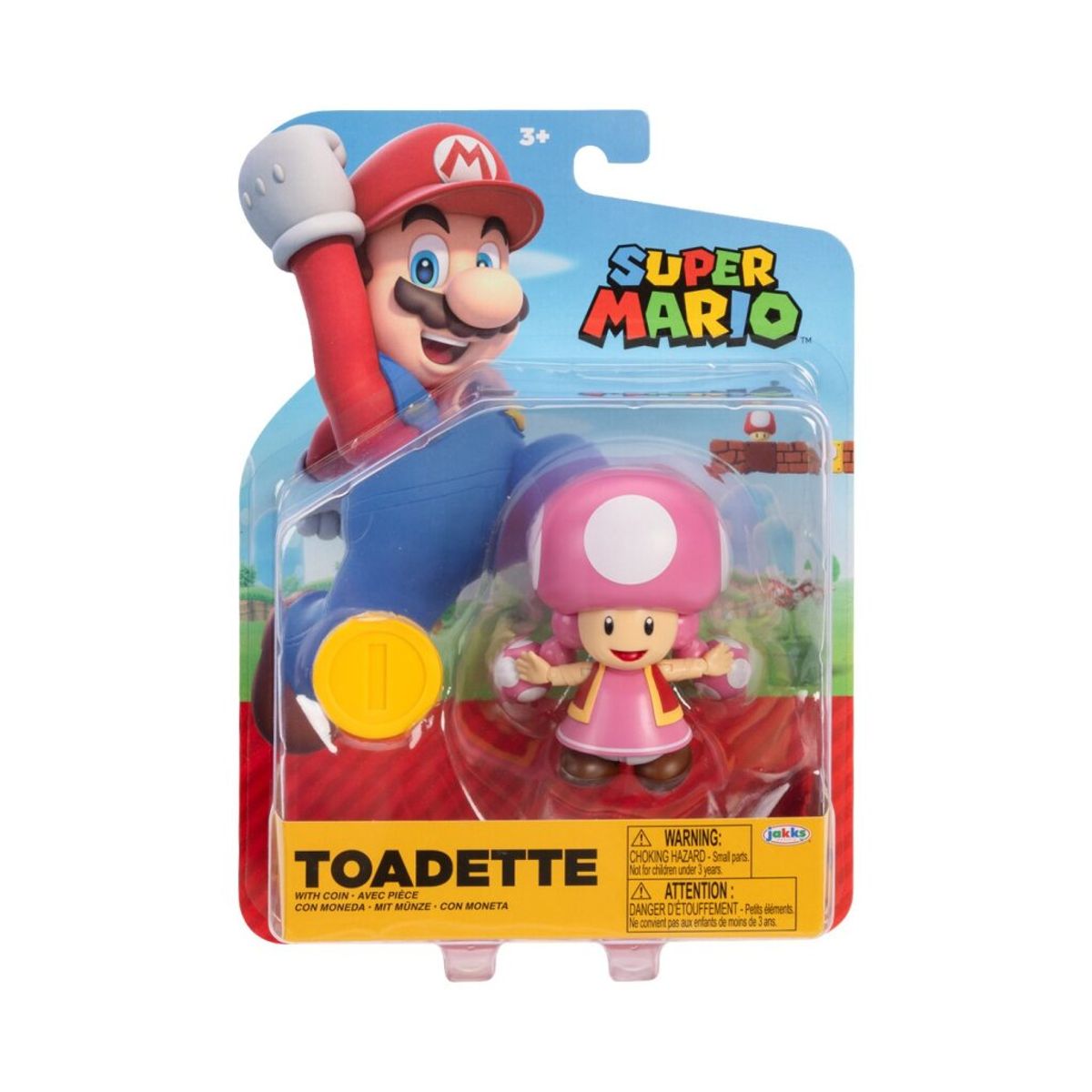 NINTENDO - Figura Coleccionable Toadette 4" Serie 43 Mario Bros Oficial Nintendo