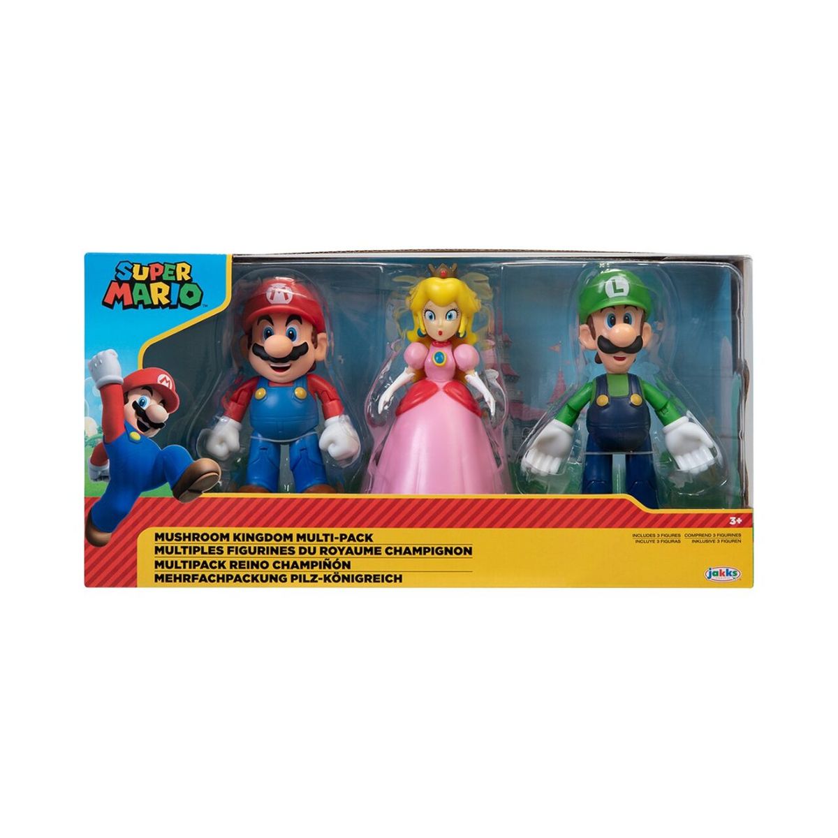 NINTENDO - Figura Mario Bros 4'' Pack x 3 Figuras Coleccionables Mario Bros Nintendo