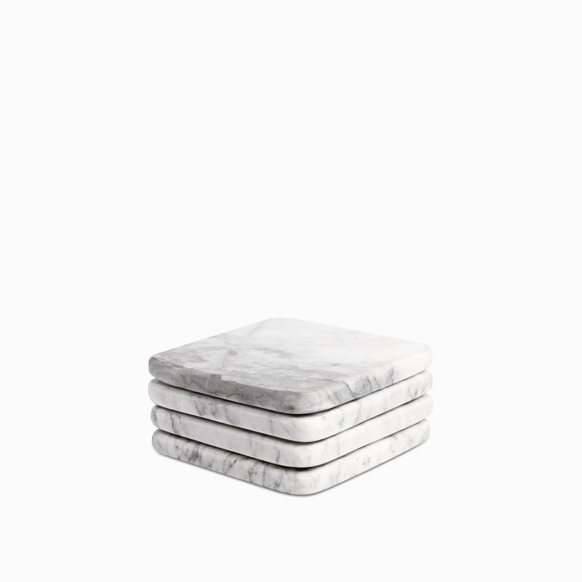 AMBIENTE GOURMET - Portavasos cuadrado mármol set x4