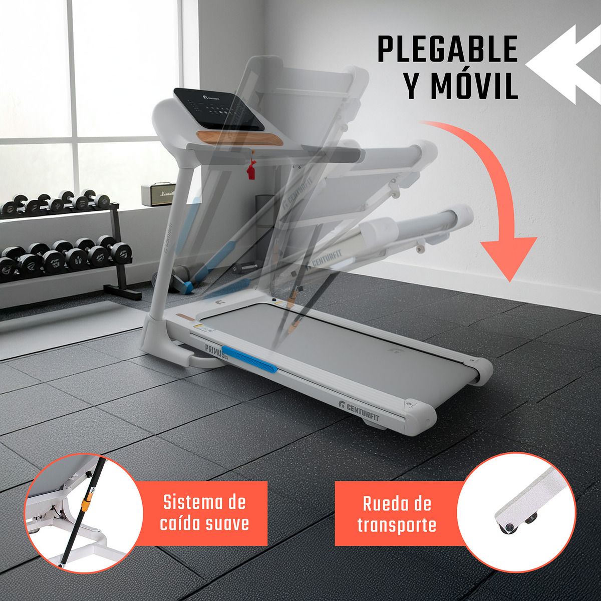 CENTURFIT - Caminadora Trotadora Electrica 15km 30hp Bluetooth App