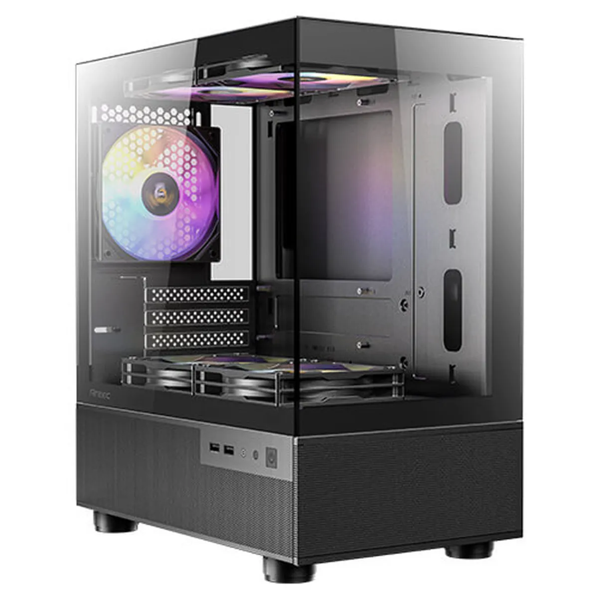  - ANTEC CX200M ELITE - Gabinete Vidrio Templado + 5 RGB Fijo NEGRO