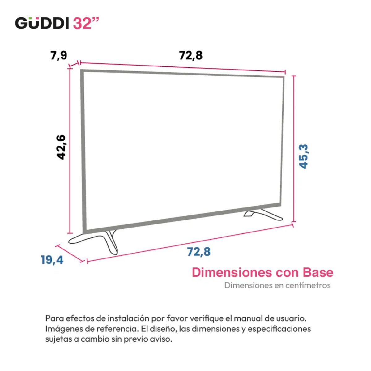 GENERICO - Televisor Guddi 32 Pulgadas Led Smart Tv