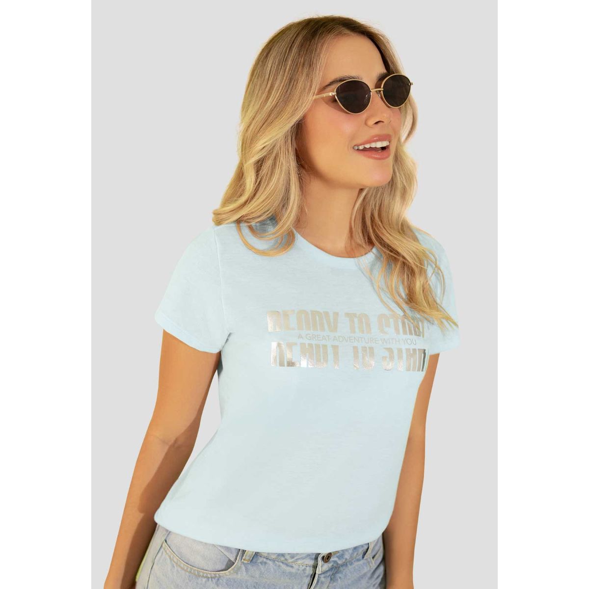 ATYPICAL - Camiseta Mujer Azul Baby Atypical 112599