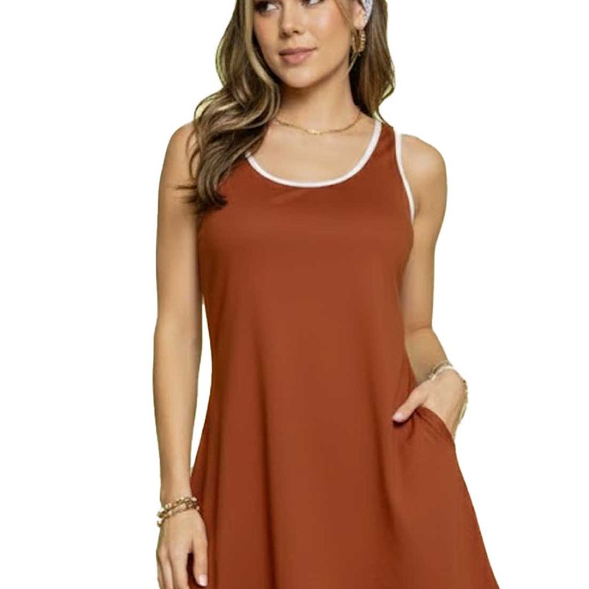 ATYPICAL - Vestido Corto Mujer Ladrillo Atypical 2255