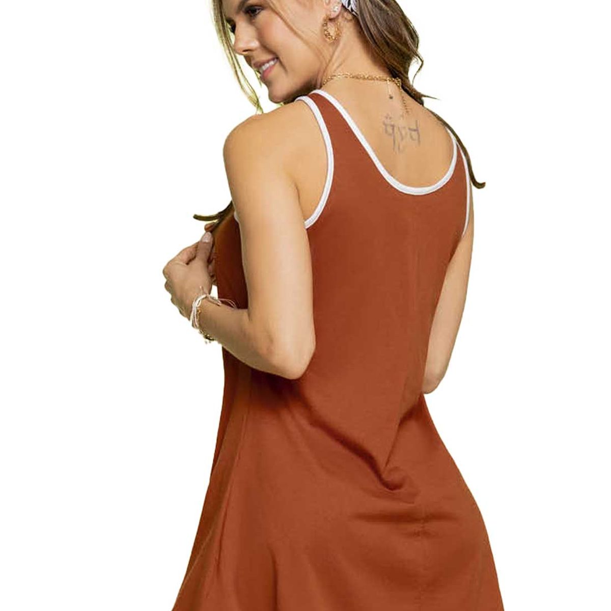 ATYPICAL - Vestido Corto Mujer Ladrillo Atypical 2255