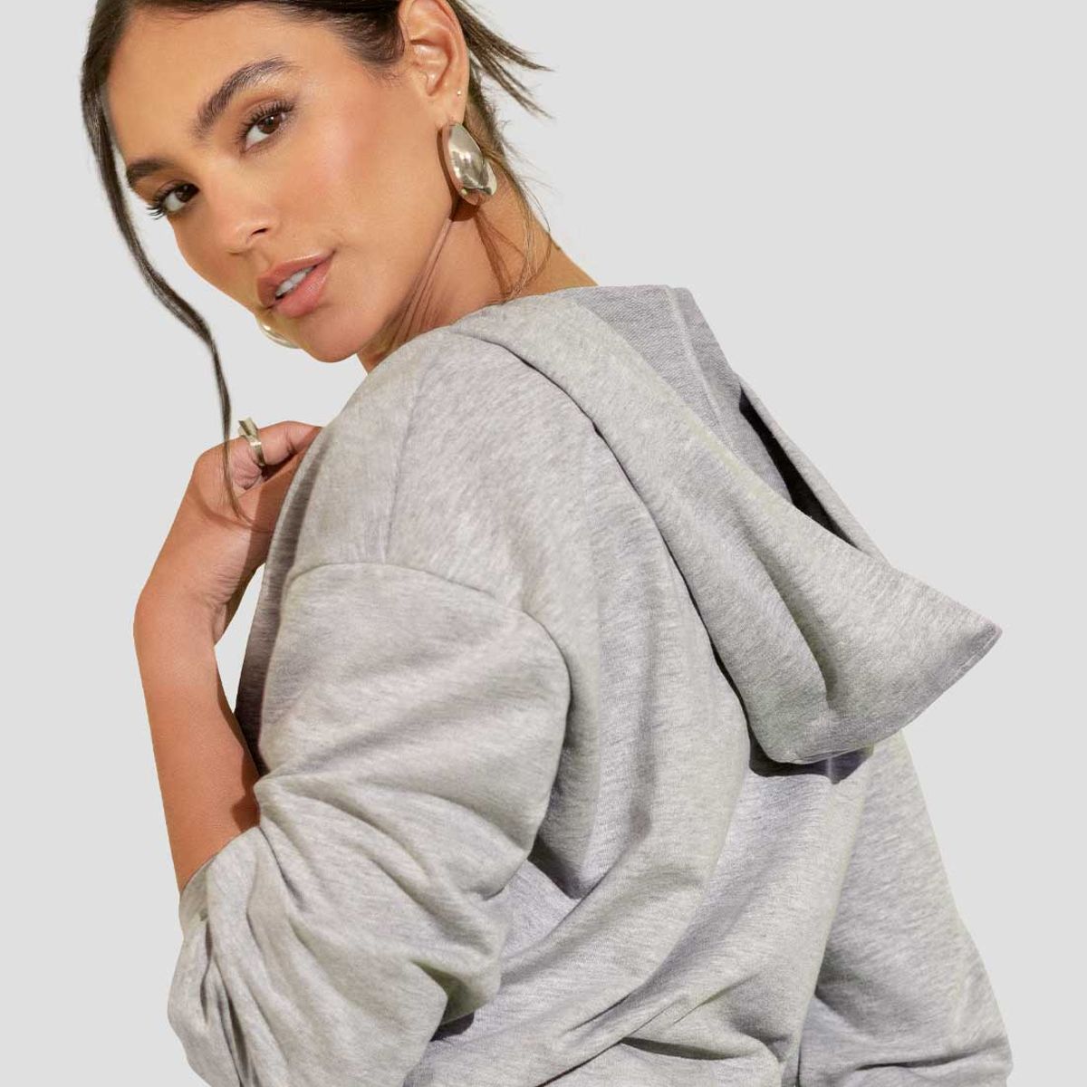 ATYPICAL - Buzo Mujer Gris Jaspe Atypical 112602