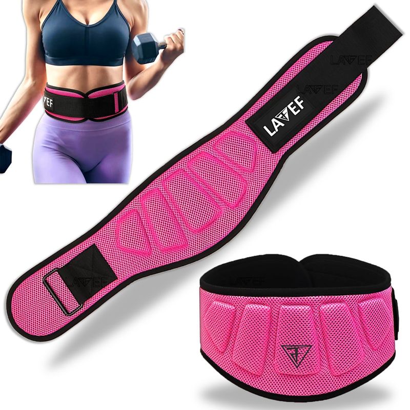 LAVEF - Cinturón de Fuerza Pro para Gym Entrenamiento y Levantamiento - Fucsia - M