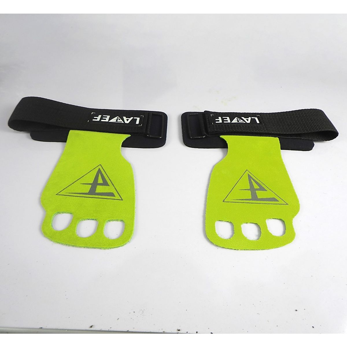 LAVEF - Calleras de Carnaza 3 Dedos para Gimnasio y Crossfit - Verde - M