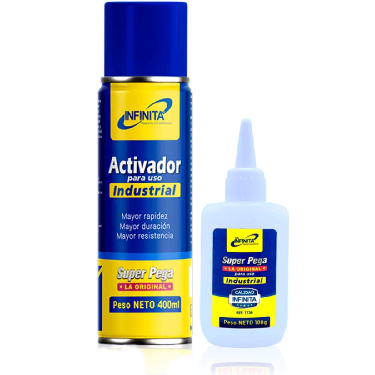 INFINITA - Kit Activador más Super Pega Infinita Act 400ml + Pega 100gr