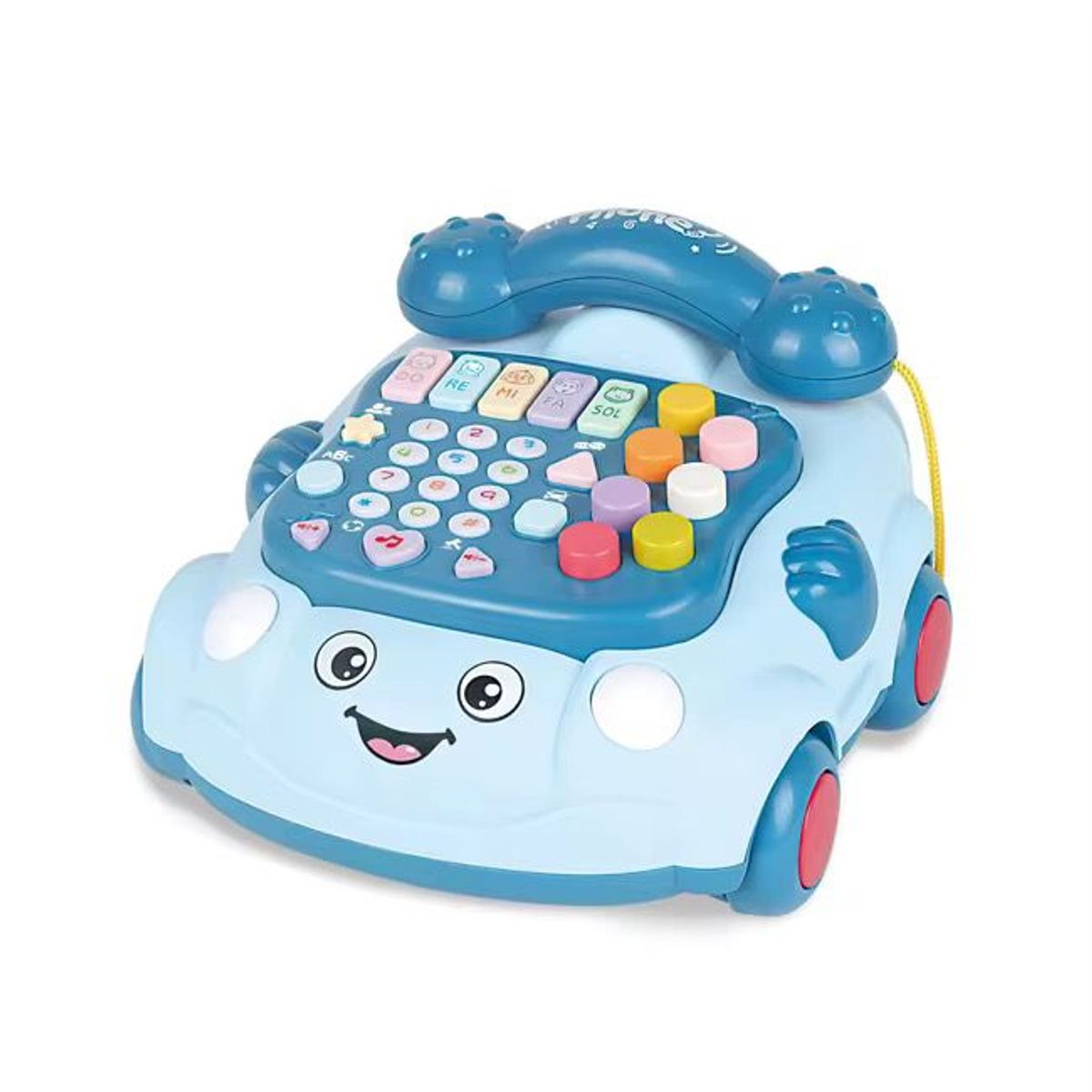 GENERICO - Juguete Teléfono Didáctico Musical Con Notas y Luces Azul