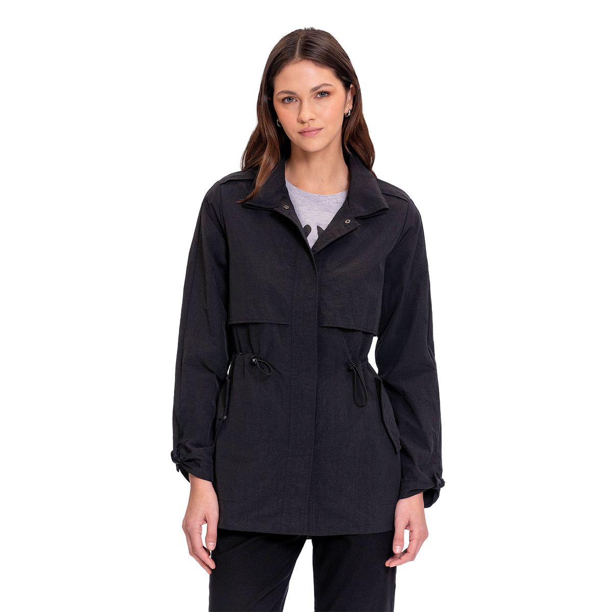 TOTTO - Chaqueta Liviana Fijack Cuello Alto Sandino Negro Totto