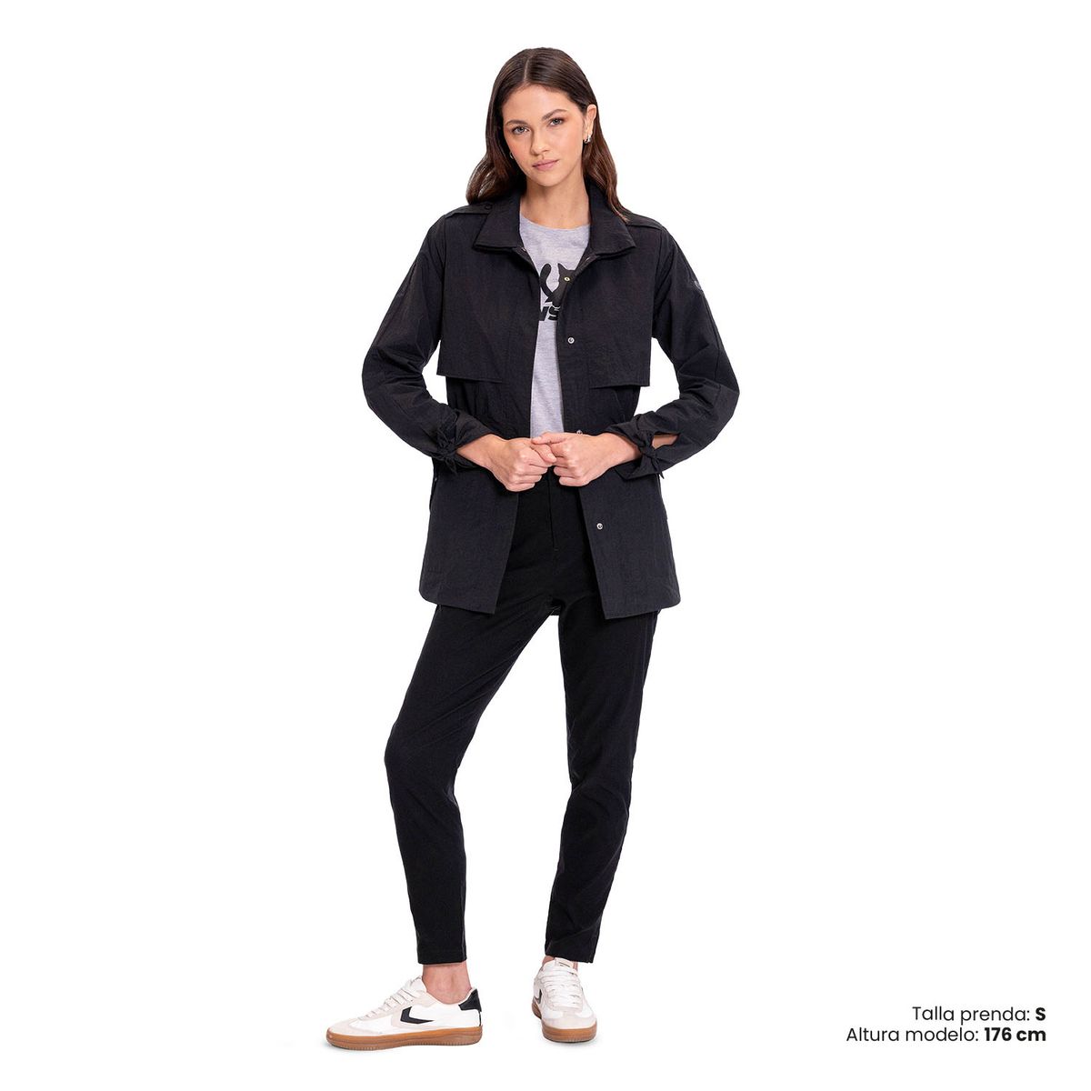 TOTTO - Chaqueta Liviana Fijack Cuello Alto Sandino Negro Totto