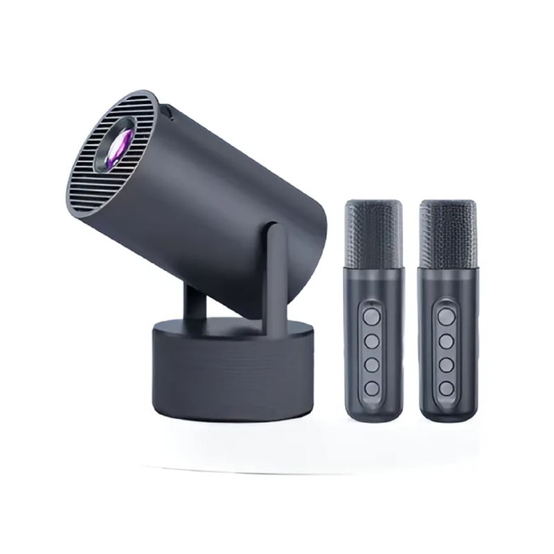 GENERICO - Proyector 4k Smart Cine En Casa Karaoke + Micrófonos