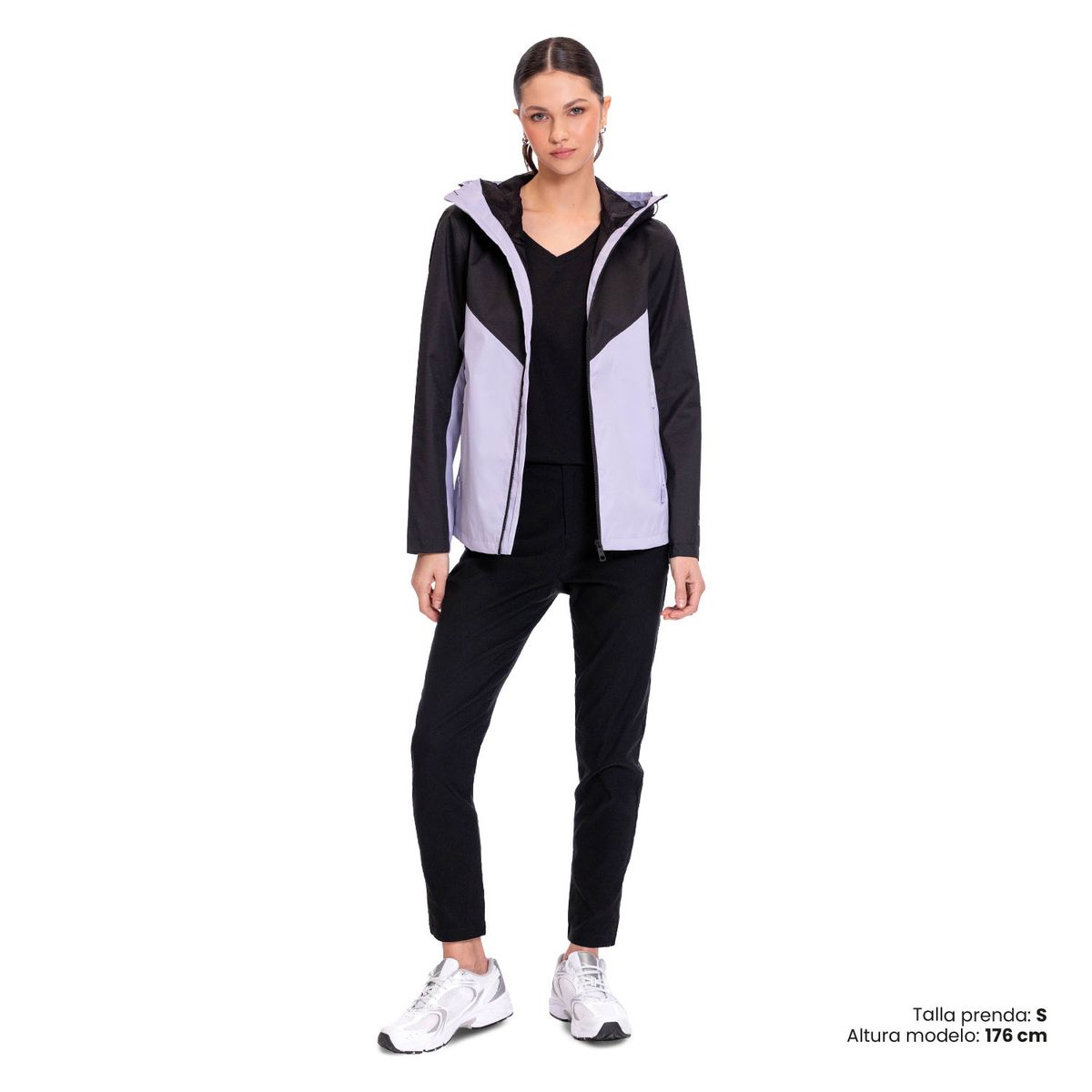 TOTTO - Chaqueta 100% Impermeable Con Capota Sally Negro Mujer Totto
