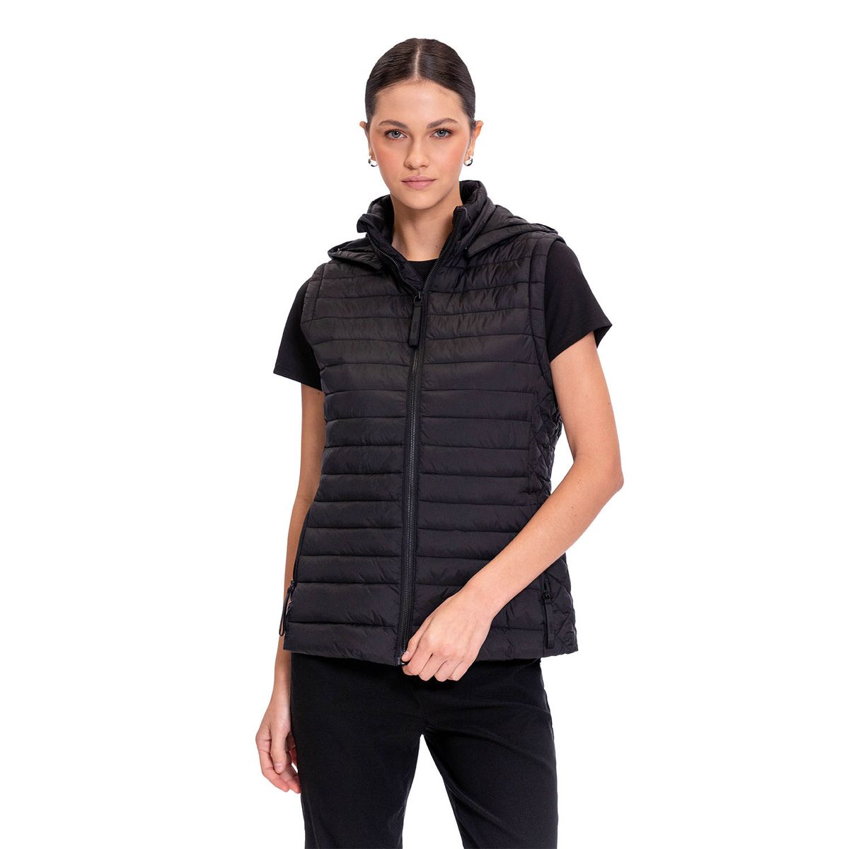 TOTTO - Chaqueta Acolchada 2 en 1 Rpet Chalina Negra Para Mujer
