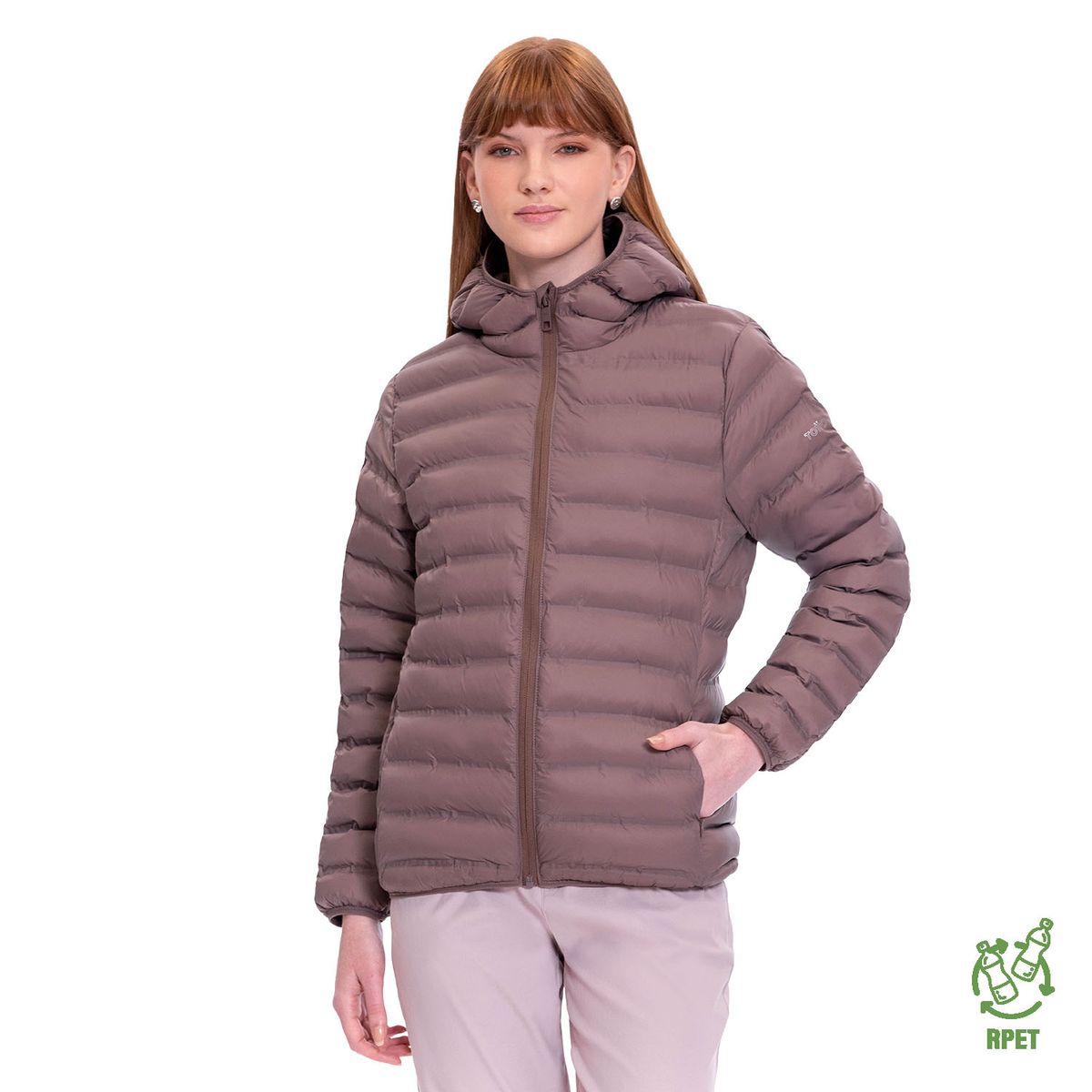 TOTTO - Chaqueta Acolchada Con Capota Colorfull Pro Cafe Mujer Totto