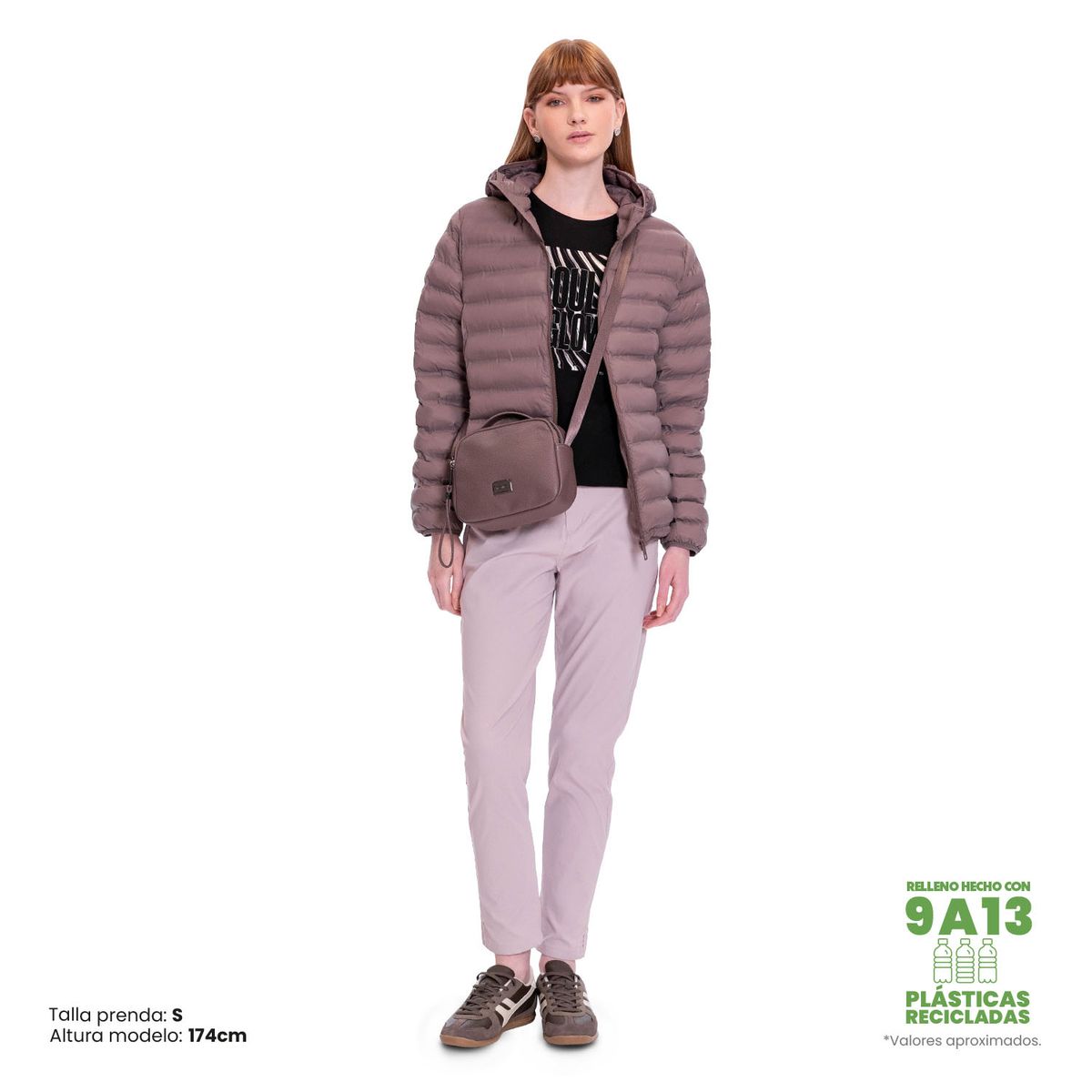 TOTTO - Chaqueta Acolchada Con Capota Colorfull Pro Cafe Mujer Totto