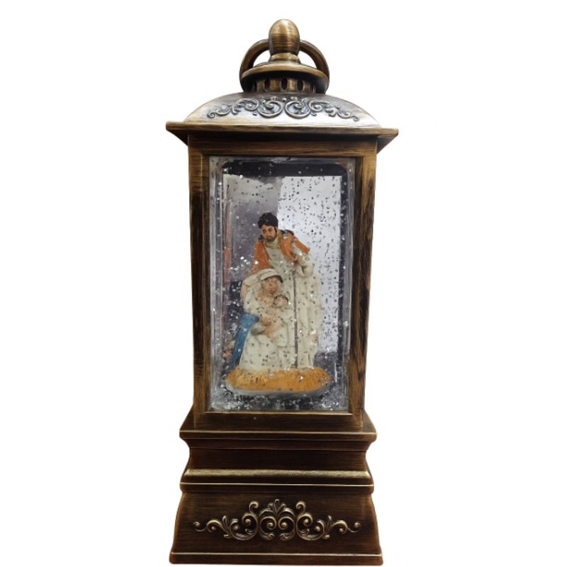 GENERICO - Farol Decorativo Con Pesebre y Efecto Nieve, Adorno Navideño Elegante 57