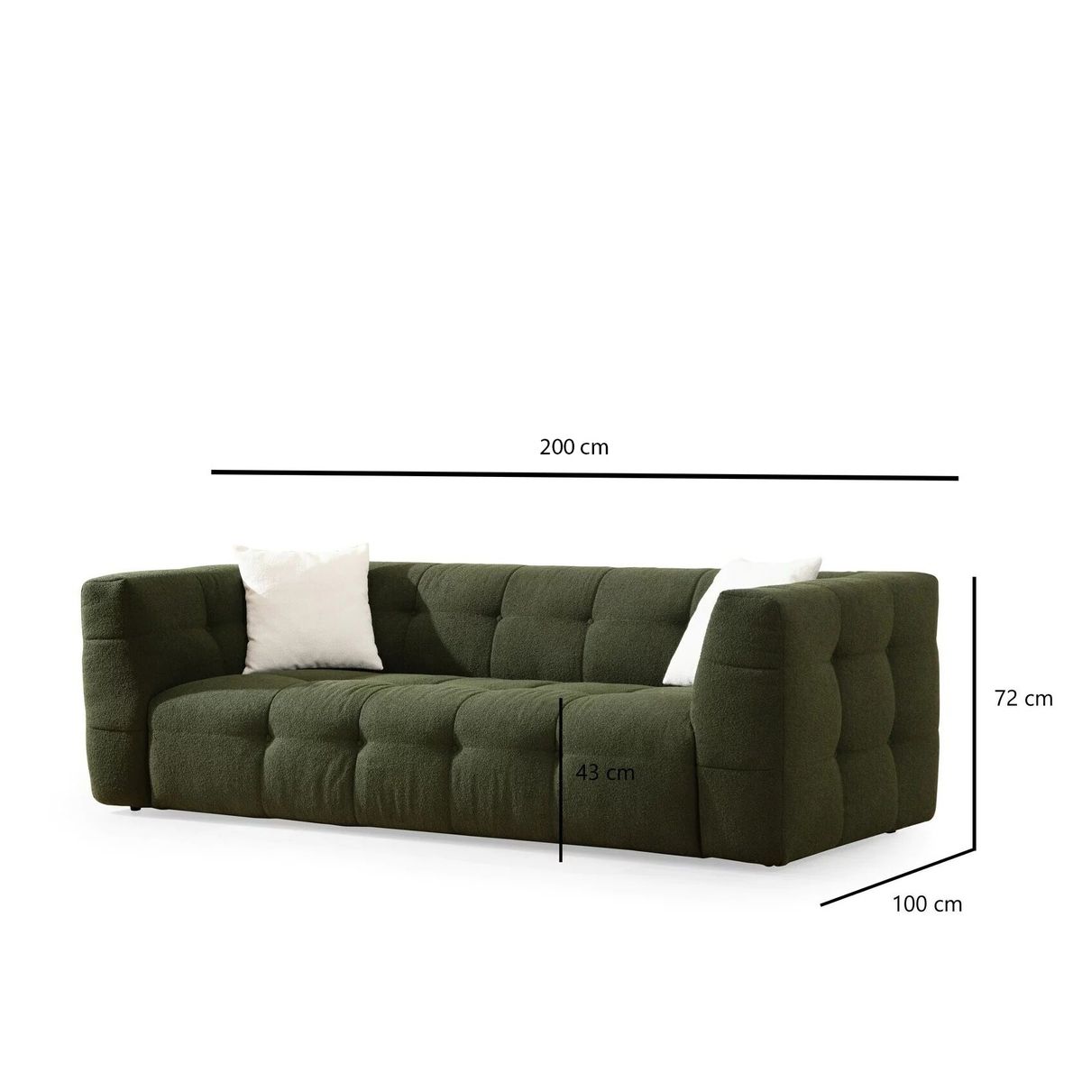 GENERICO - Sofá 3 Plazas Altadena 405 Diseño Amplio y Cómodo Verde