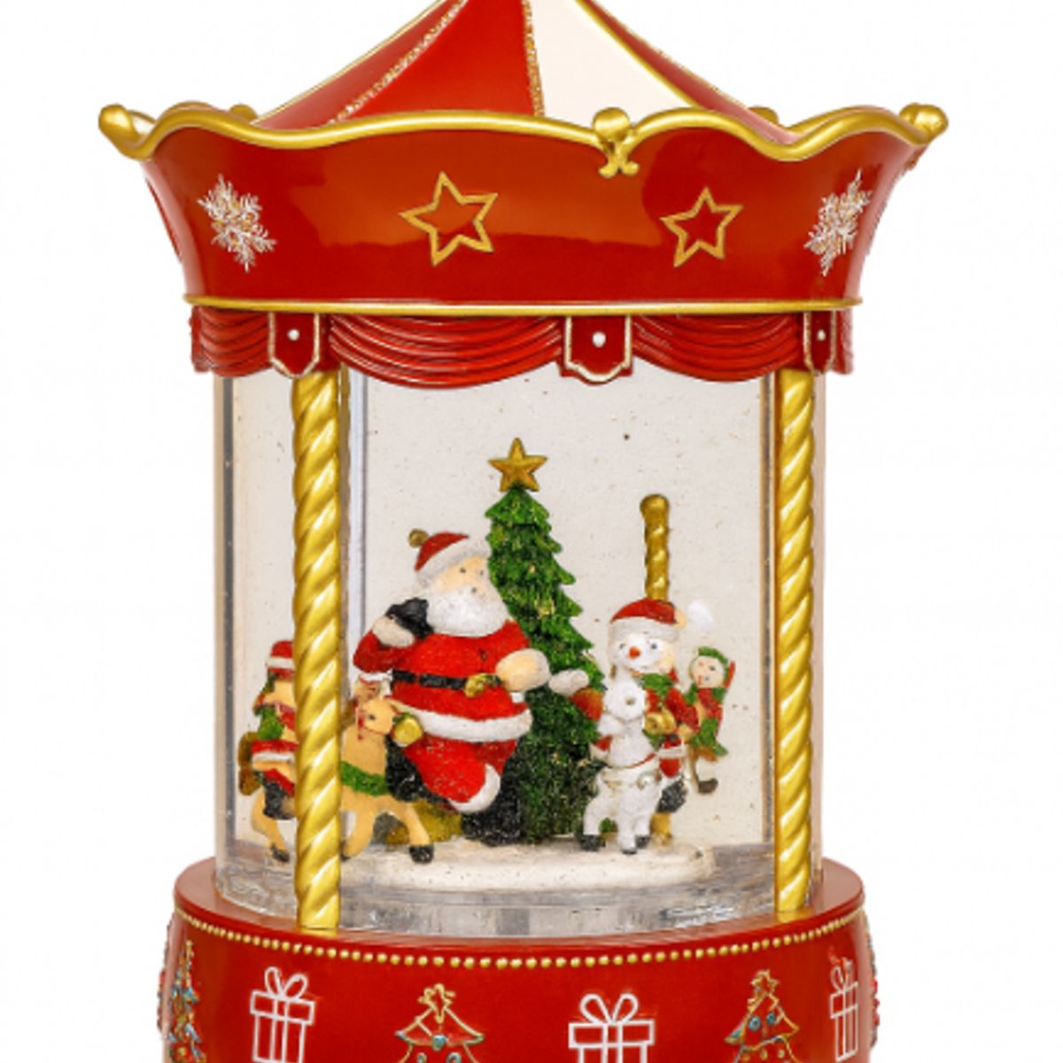 GENERICO - Carrusel Navideño Decorativo con Papa Noel y luz Con Efecto Nieve, Adorno Navideño Elegante 66