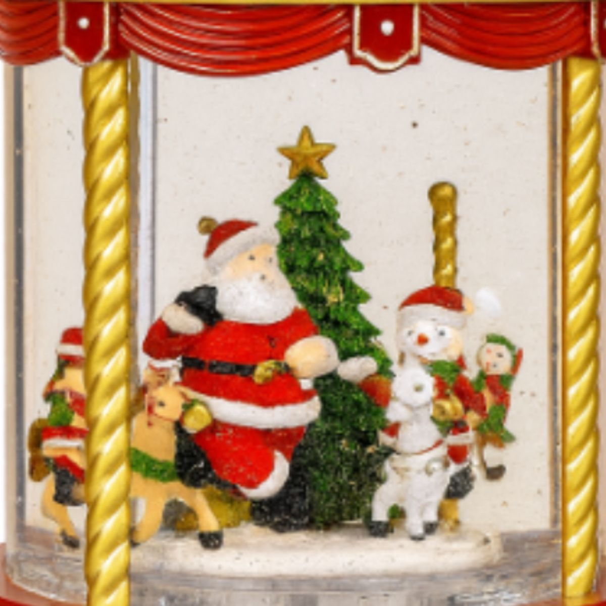 GENERICO - Carrusel Navideño Decorativo con Papa Noel y luz Con Efecto Nieve, Adorno Navideño Elegante 66