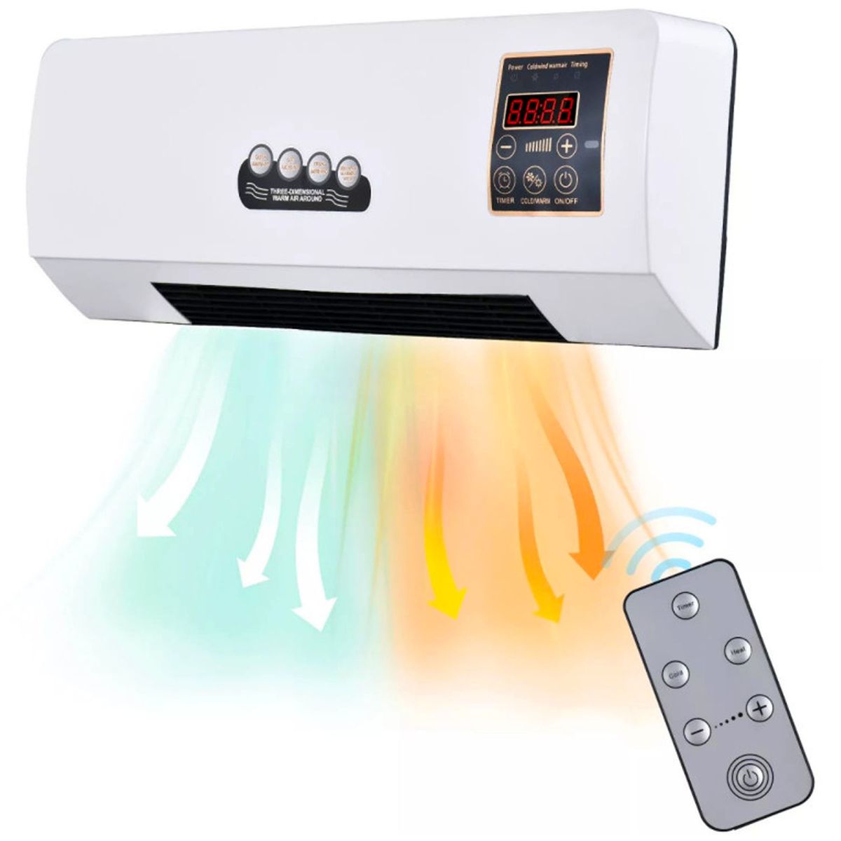 ONE PIXEL - Ventilador De Aire Calefactor Portatil Con Control Doble Uso Silencioso