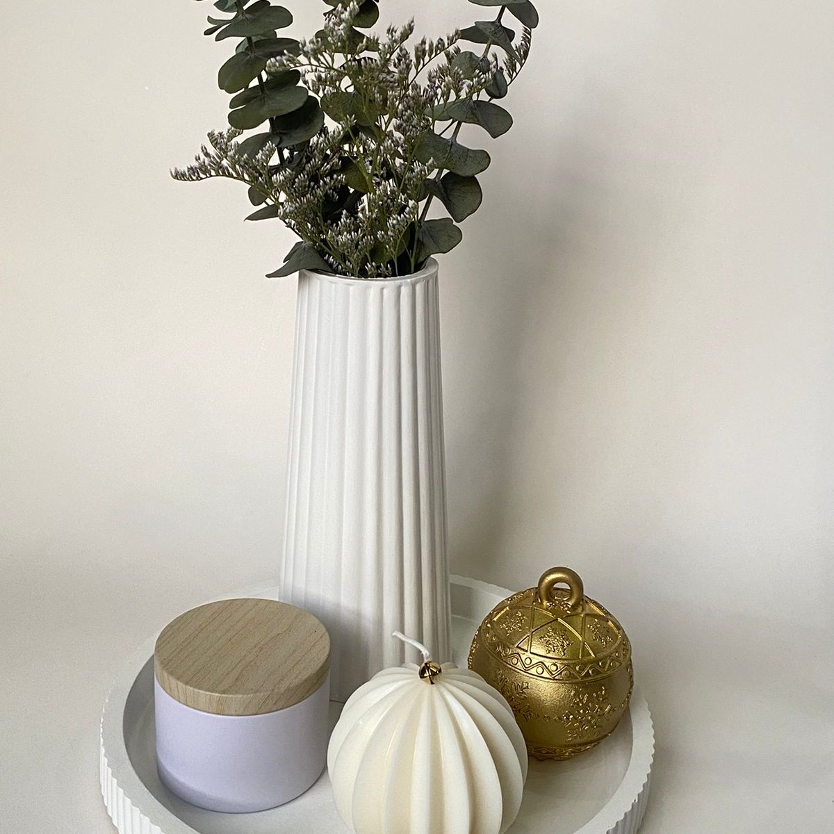 GENERAL - centro de mesa moderno navidad jarron base y decorativos