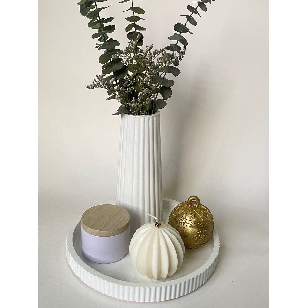 GENERAL - centro de mesa moderno navidad jarron base y decorativos