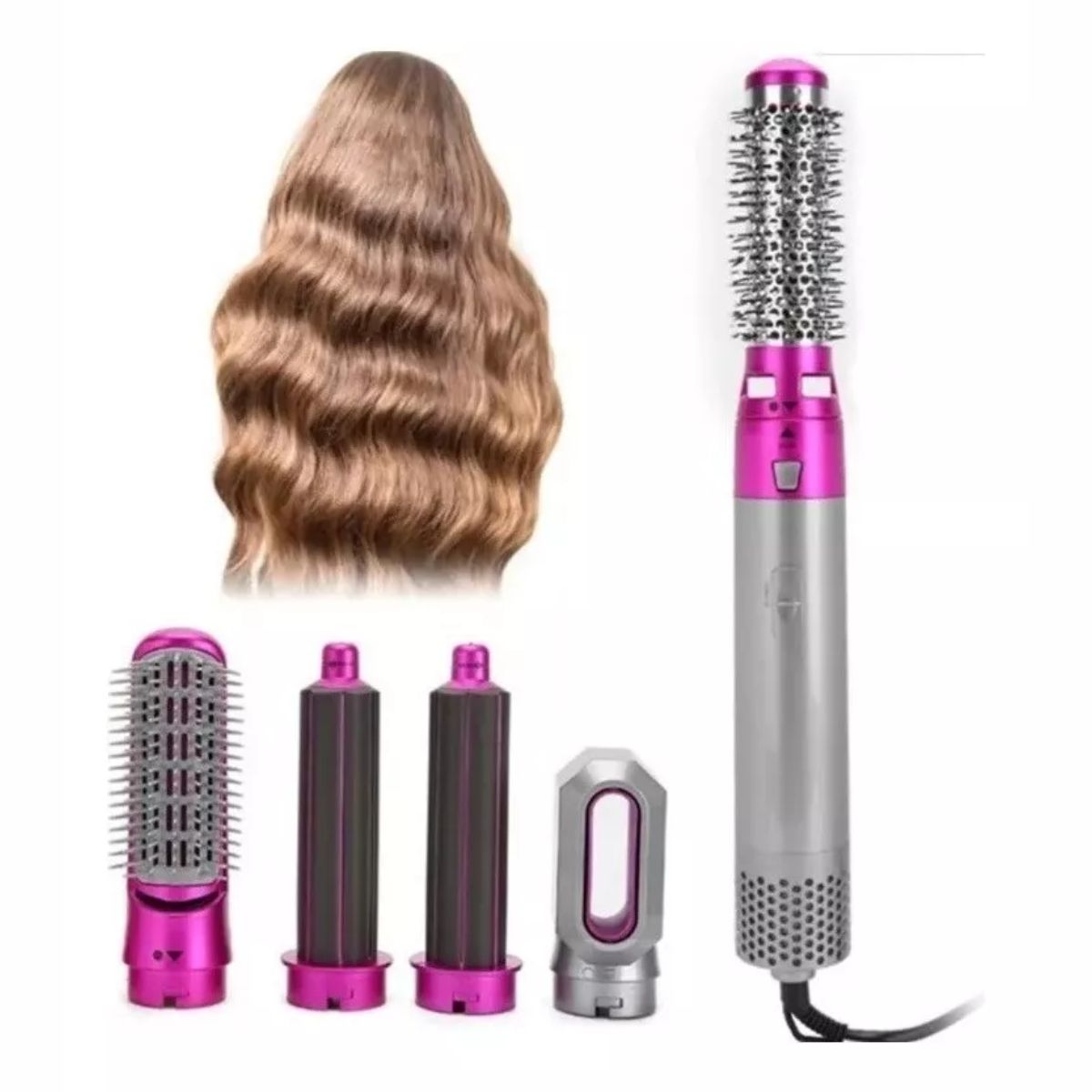 GENERICO - Cepillo Secador Multifuncional 5 En 1 Y Cepillo Alisador