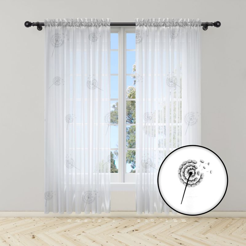 ADVANCE - Cortina Diente de Leon en Velo Muselina 3 mts x 2.10 mts Dividido